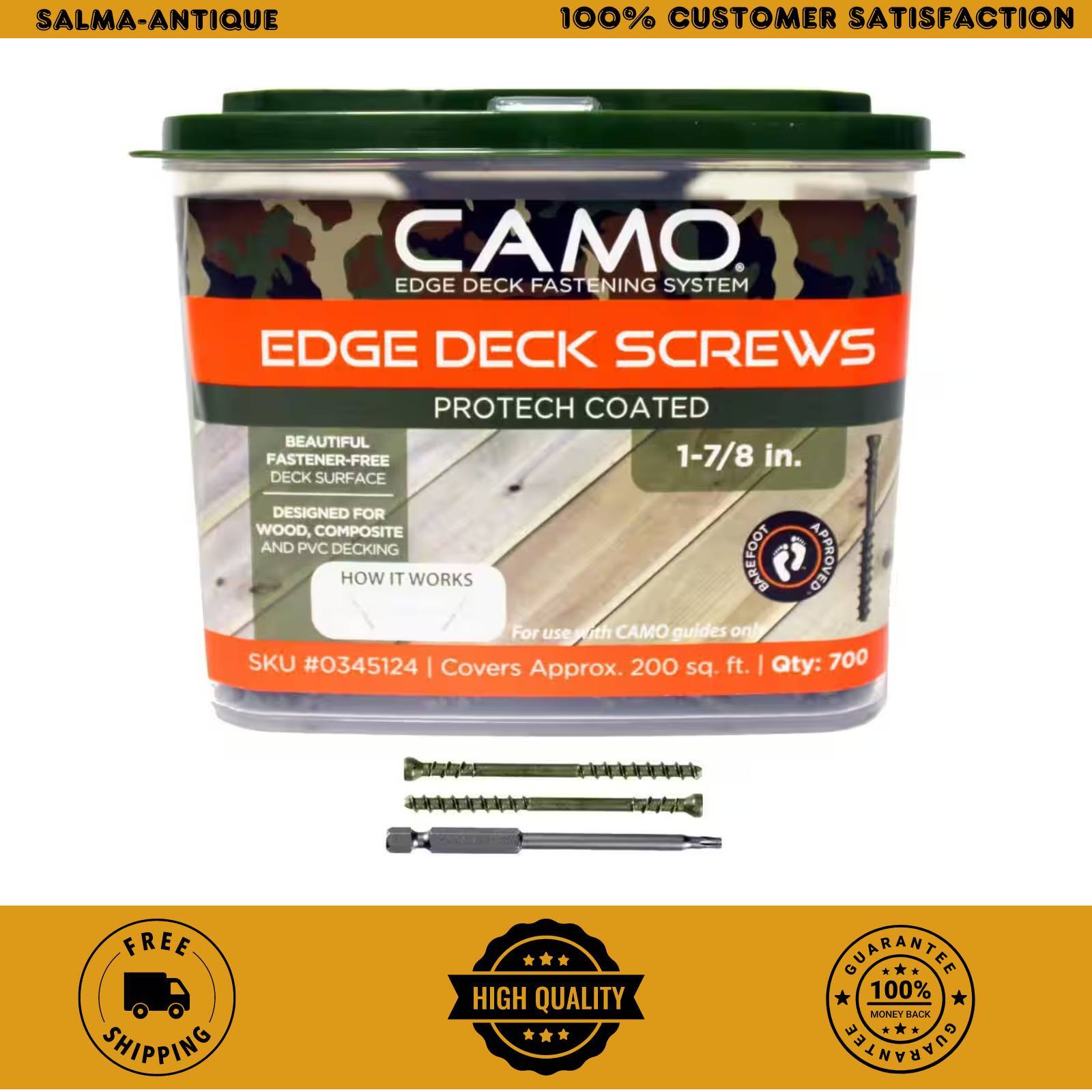 CAMO Edge Deck Screw ProTech Coated Trimhead Marksman Pro Tool 700-Count 1-7/8in