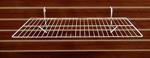 Only Hangers White Wire Slatwall / Gridwall Shelf 24″L x 12″D