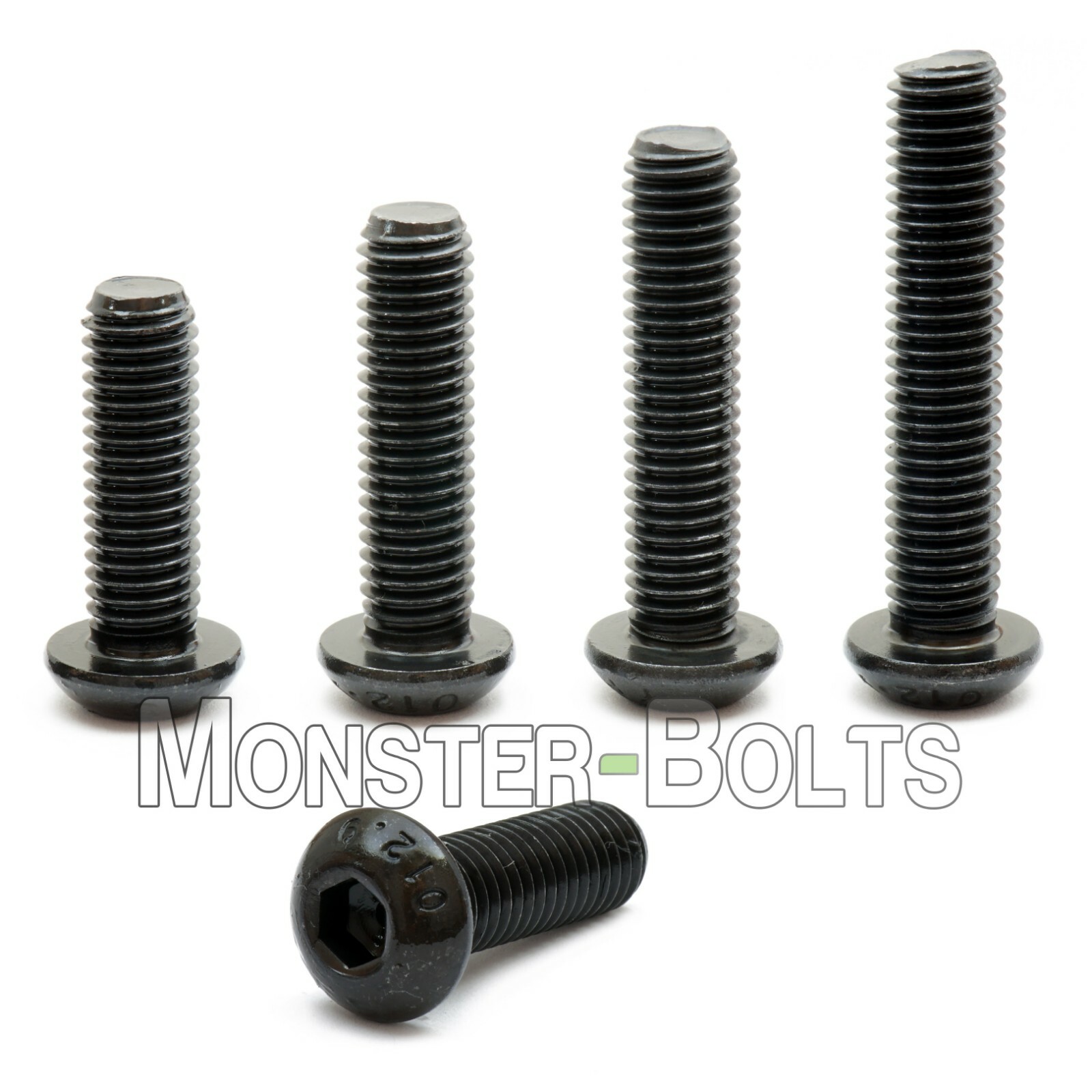 M12 Button Head Socket Cap Screws, 12.9 Steel w/ Black Ox ISO 7380, 1.75 Coarse