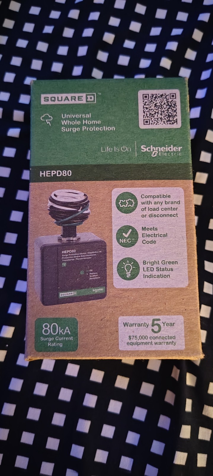 Square D HEPD80 – 80kA – Whole Home Surge Protection