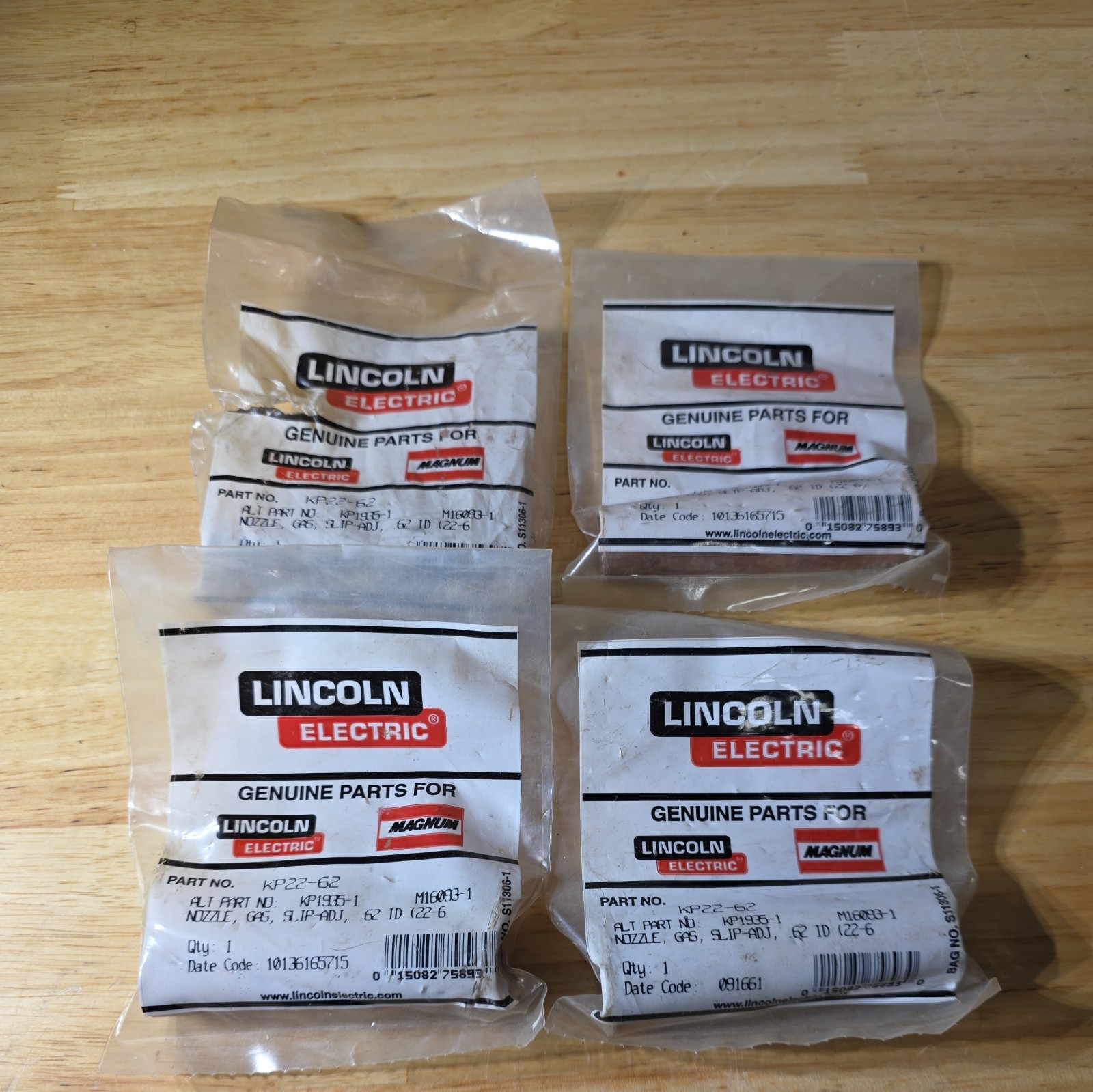 Lincoln Electric Gas Nozzle Slip Adj .62 in (15.7 mm) inner diameterKP22-62 4pk