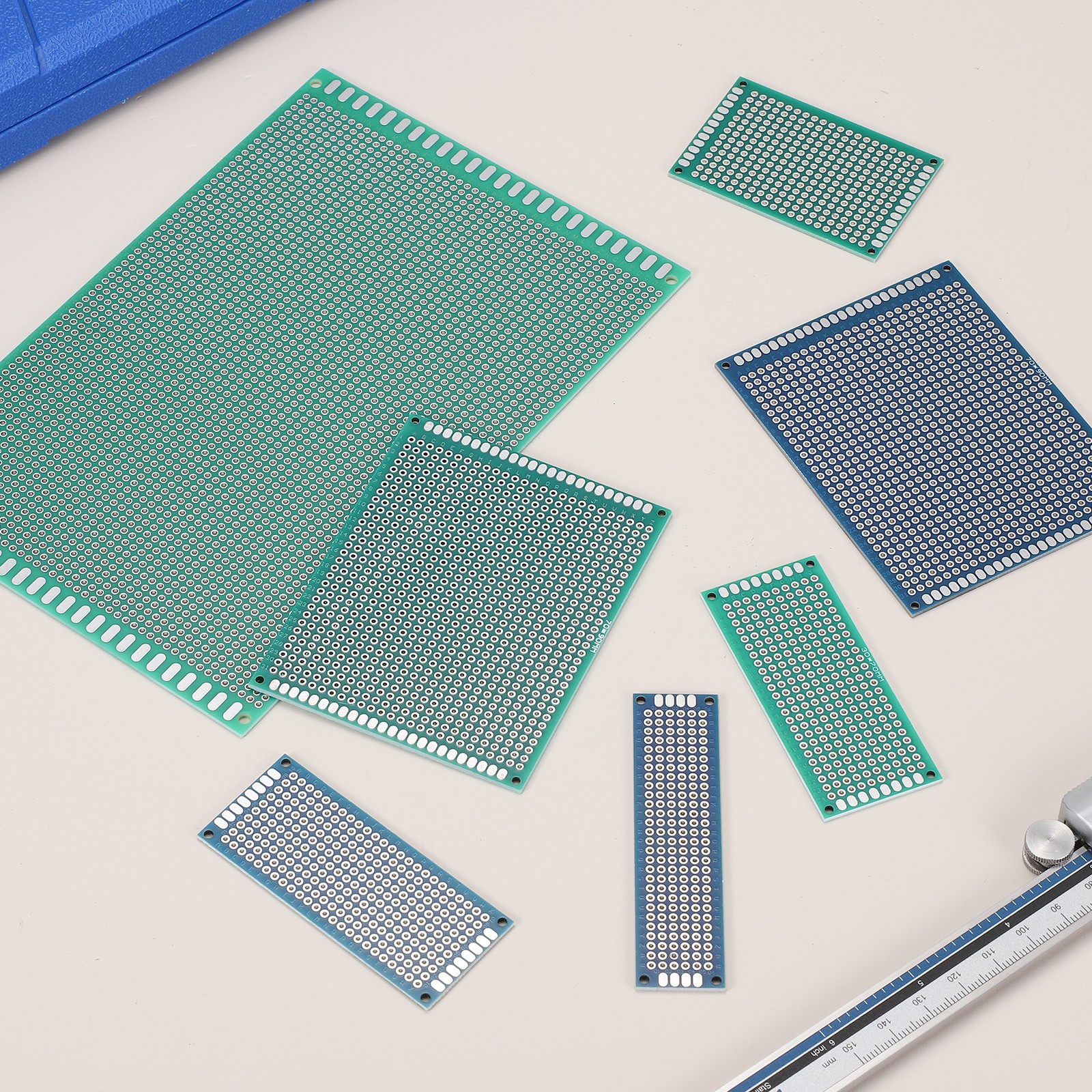 10Pcs Breadboard Solderable Board 70mm x 50mm Blue Circuit PCB Board