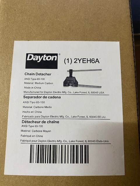 DAYTON 2YEH6 Chain Detacher ANSI 60 to 100 (NEW)