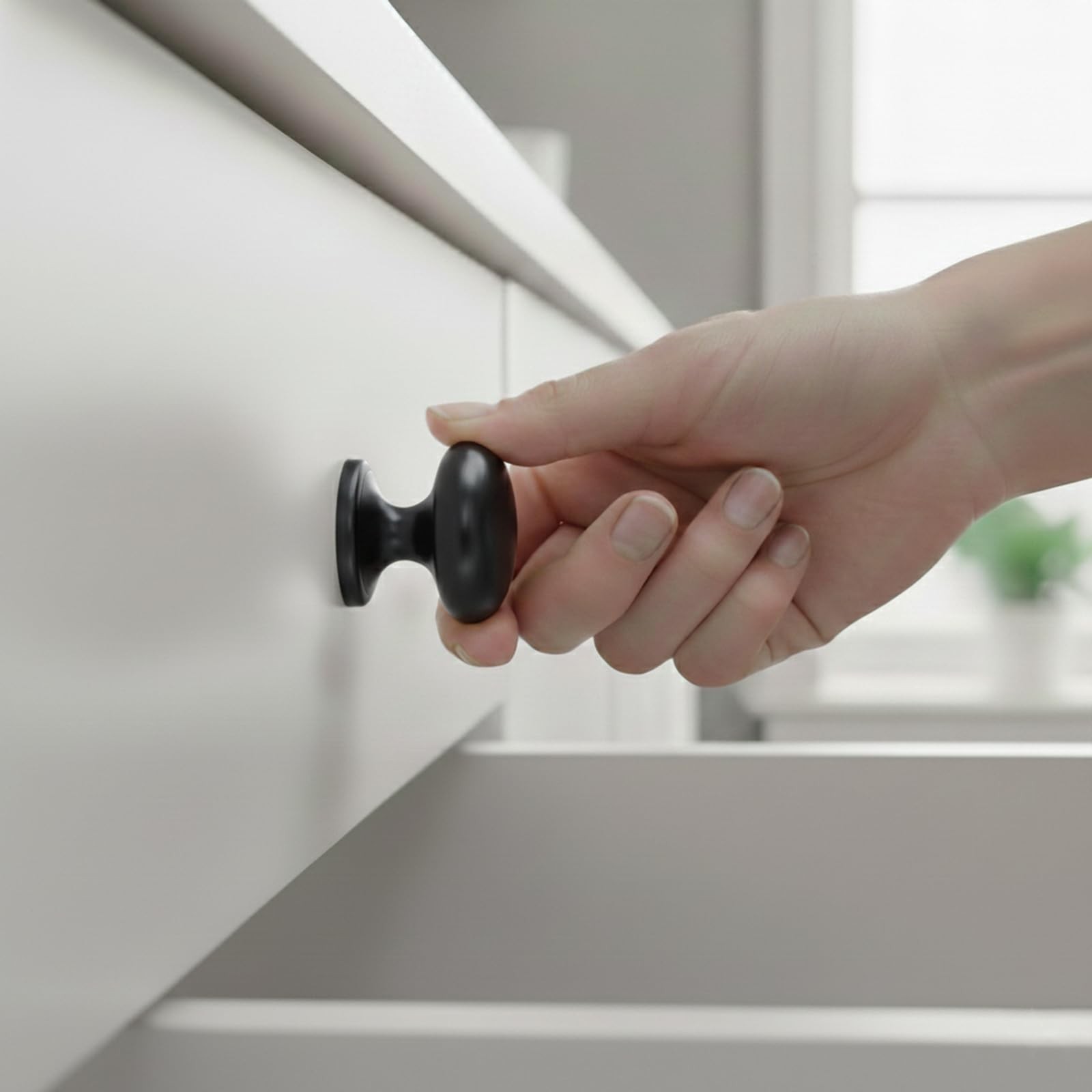 trust4care 8-Pack Large Matte Black Bifold Closet Door Knobs with Wide Base, …
