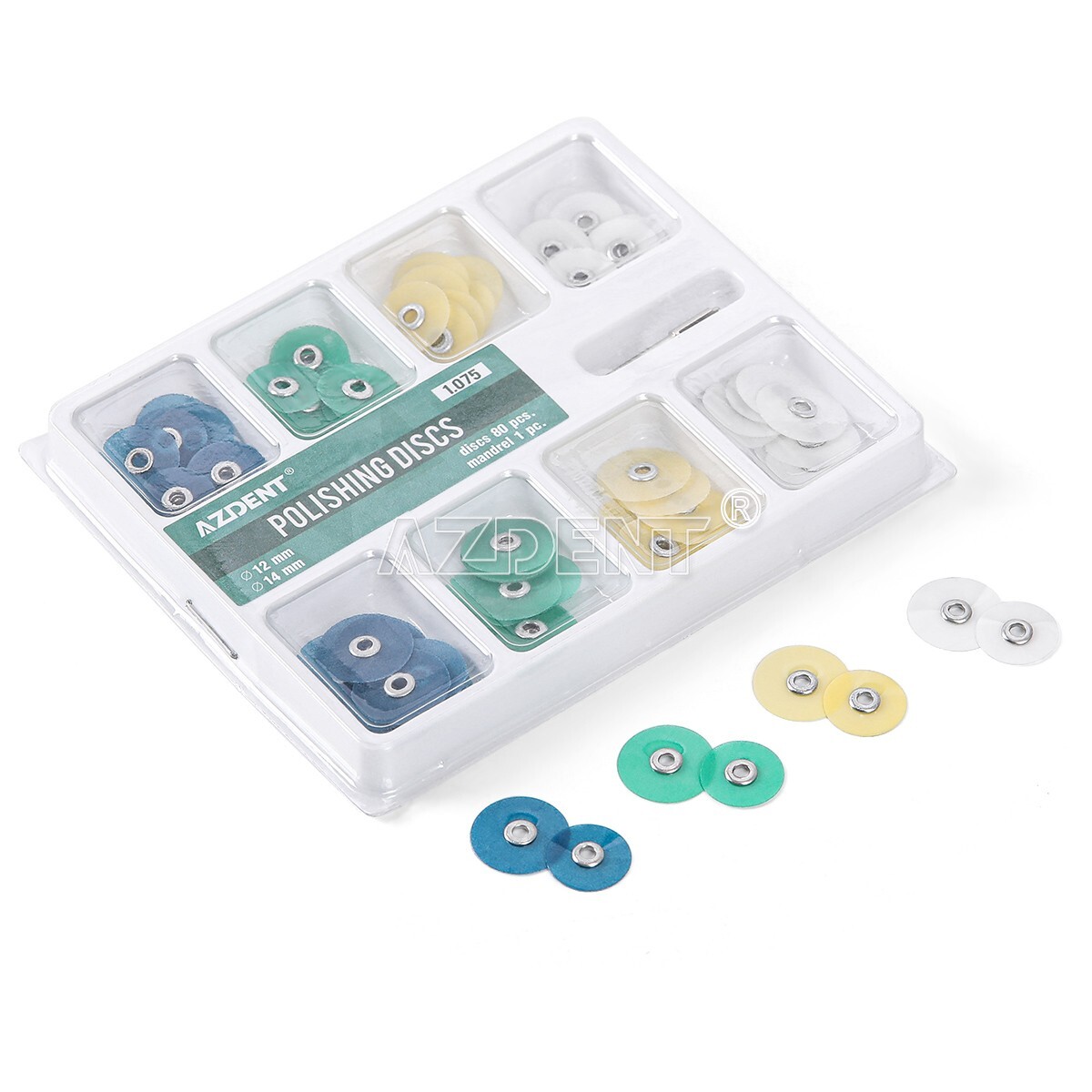 80pcs Dental Composite Finishing Polishing Discs assorted kit + Mandrel NO1.075