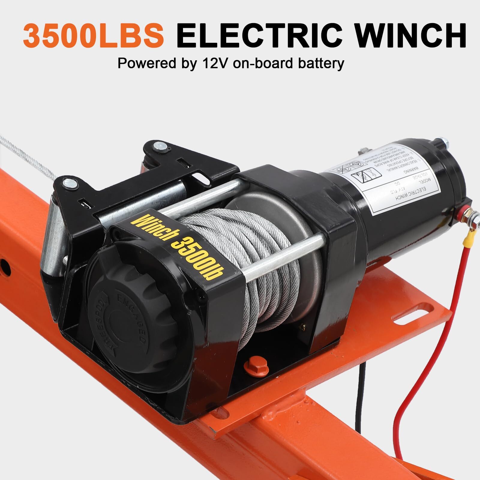 1100 Lbs Truck Hoist Crane Folding Truck Mounted W/Electric Winch 3500Lbs Pickup