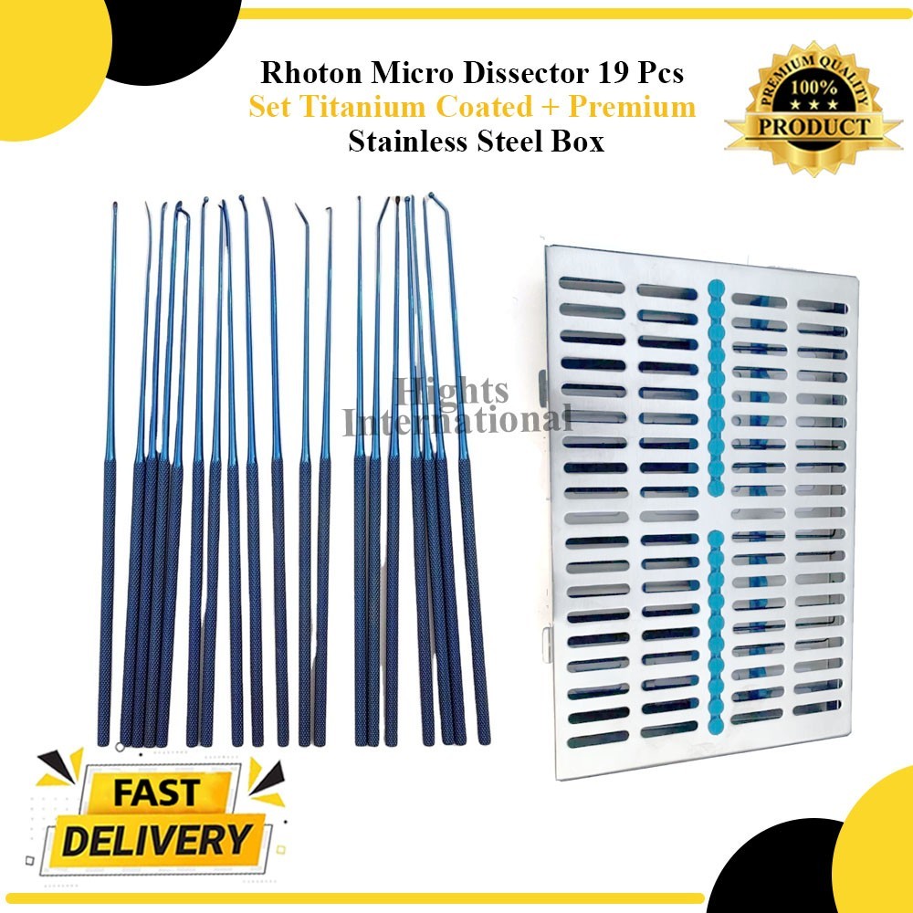 Rothon Micro Dissector blue Coated set of 20 pieces high quality instruments
