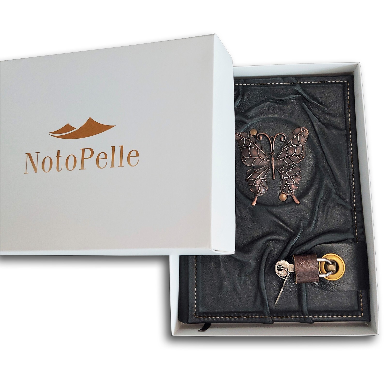 Fairy Butterfly Leather Notebook Diary, Handmade Diary Journal With Lock.