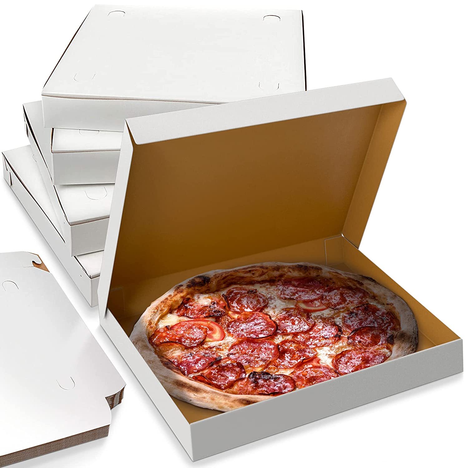 MT Products 10″ x 10″ x 1.5″ Plain White Extra Thin Pizza Boxes – Pack of 10