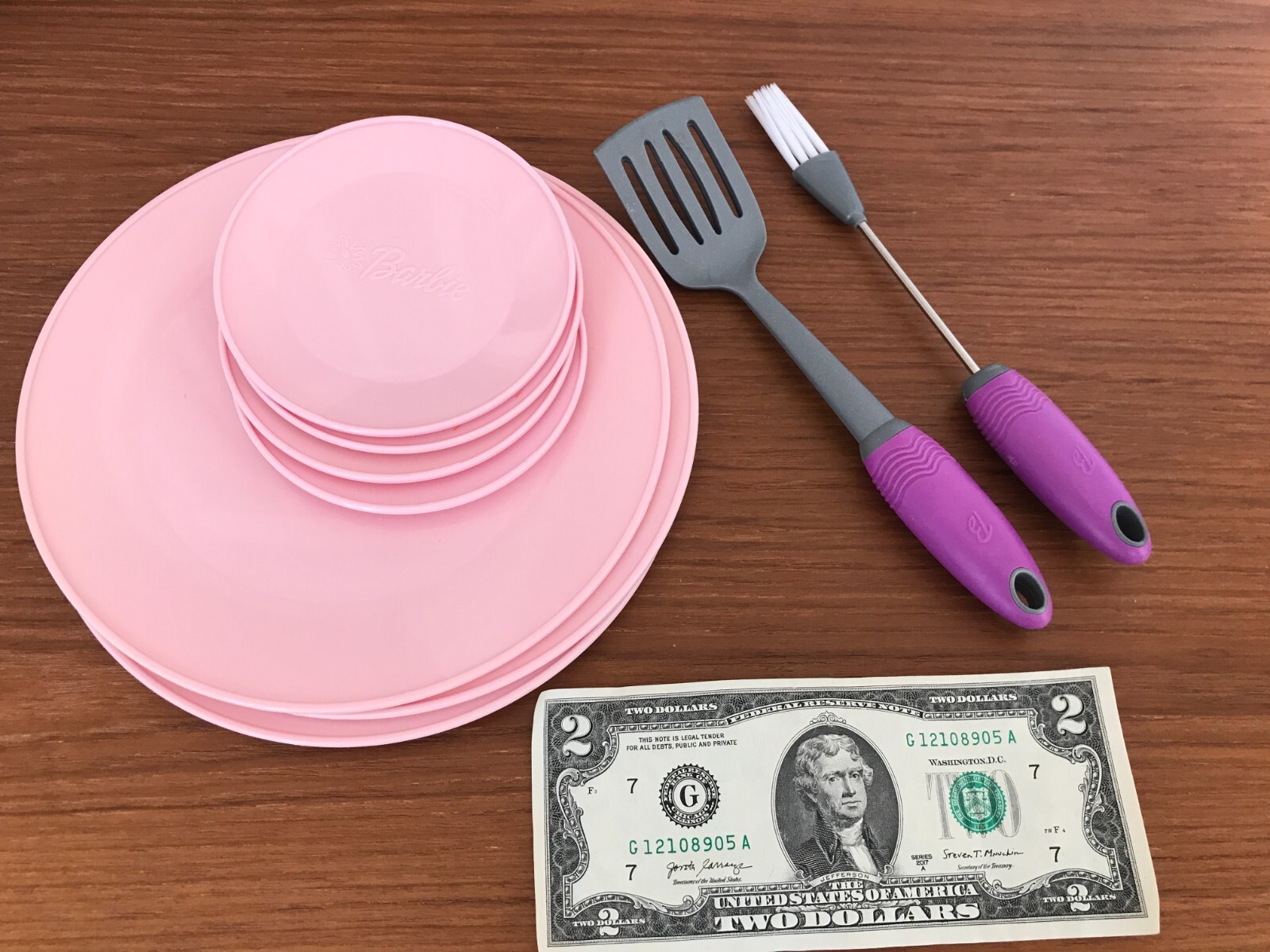 BARBIE COOK WITH ME SMART KITCHEN FOOD DISHES PANS ● PINK PLATES SPATULA PAN LID