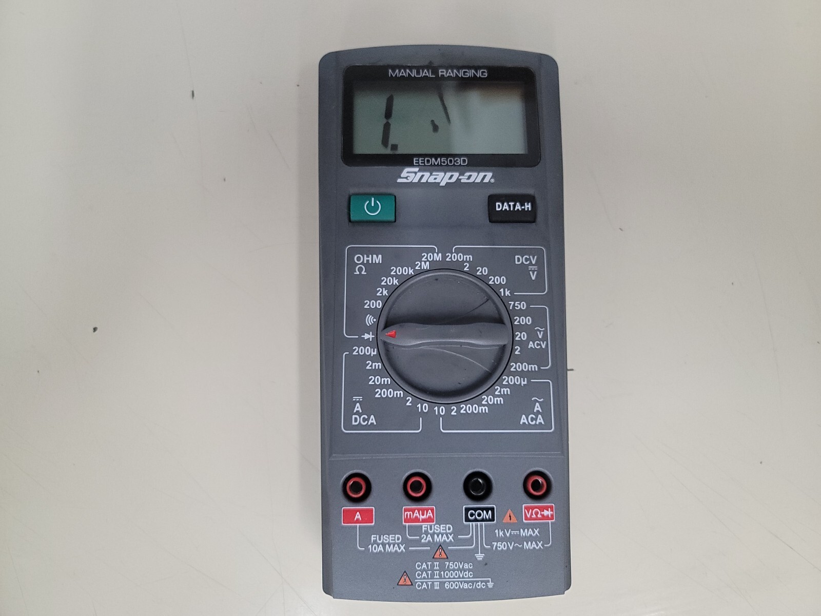 Snap-On EEDM503D Manual Ranging Digital Multimeter parts or repair T5