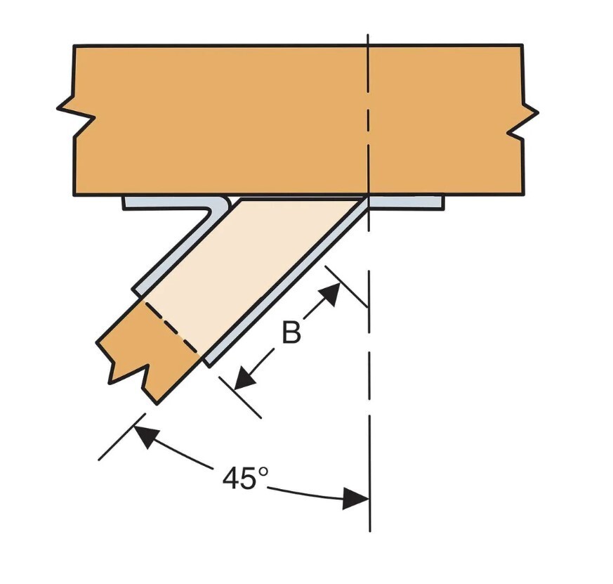 Simpson Strong-Tie SUL1.81/14 1-3/4-In x 14-In Skewed 45° Left Hanger Galvinized