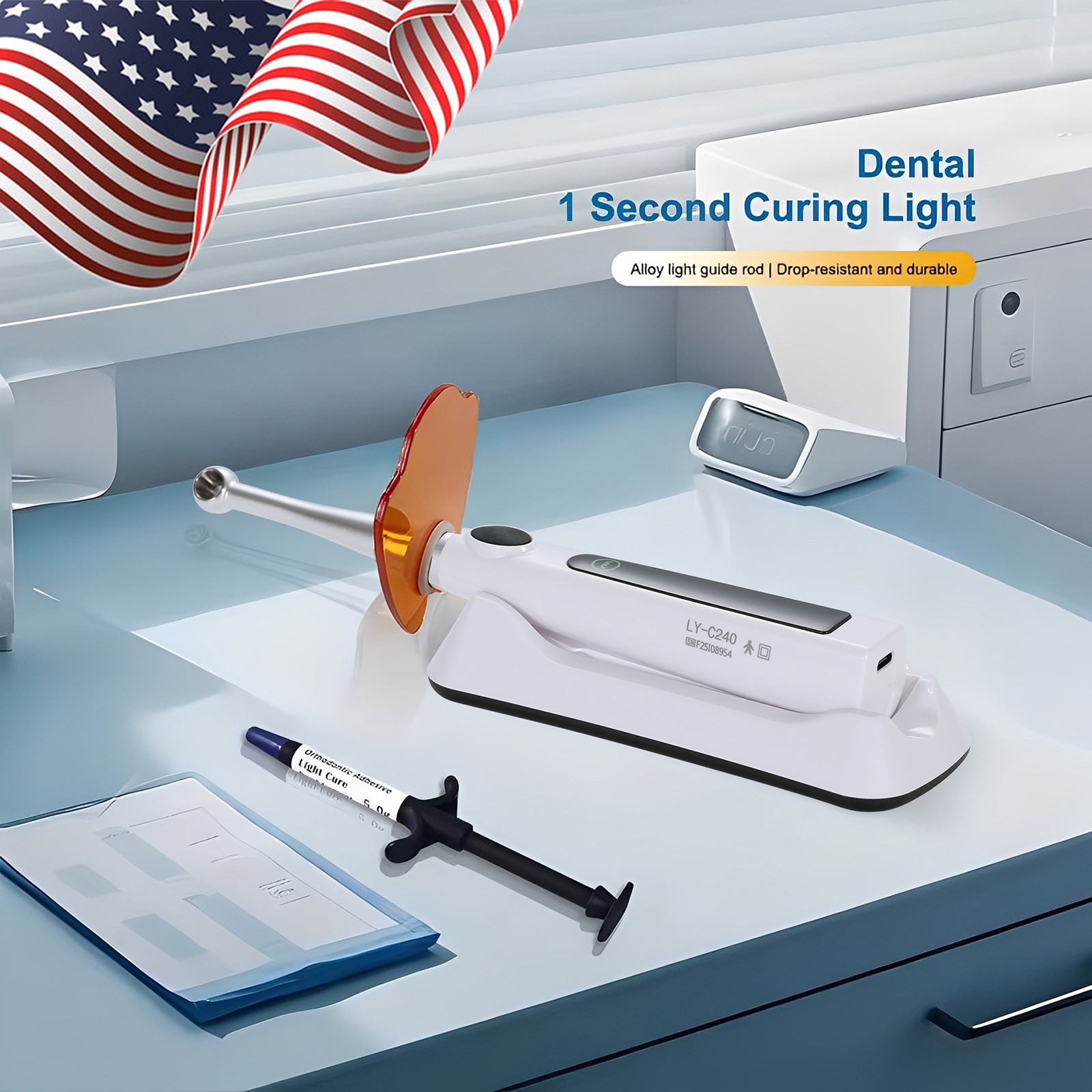 Dental Wireless LED Curing Light 1 Second Cur Lamp Metal Head AI