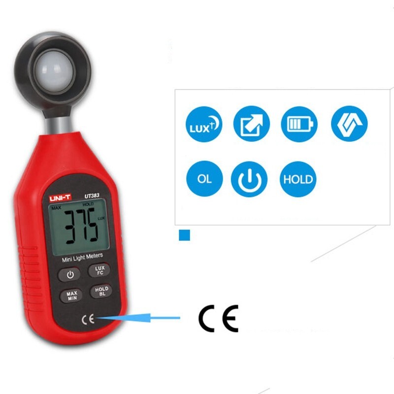 UNI-T Digital illuminance Light Meter Lux meter Photometer 0~199,900Lux Fc Test