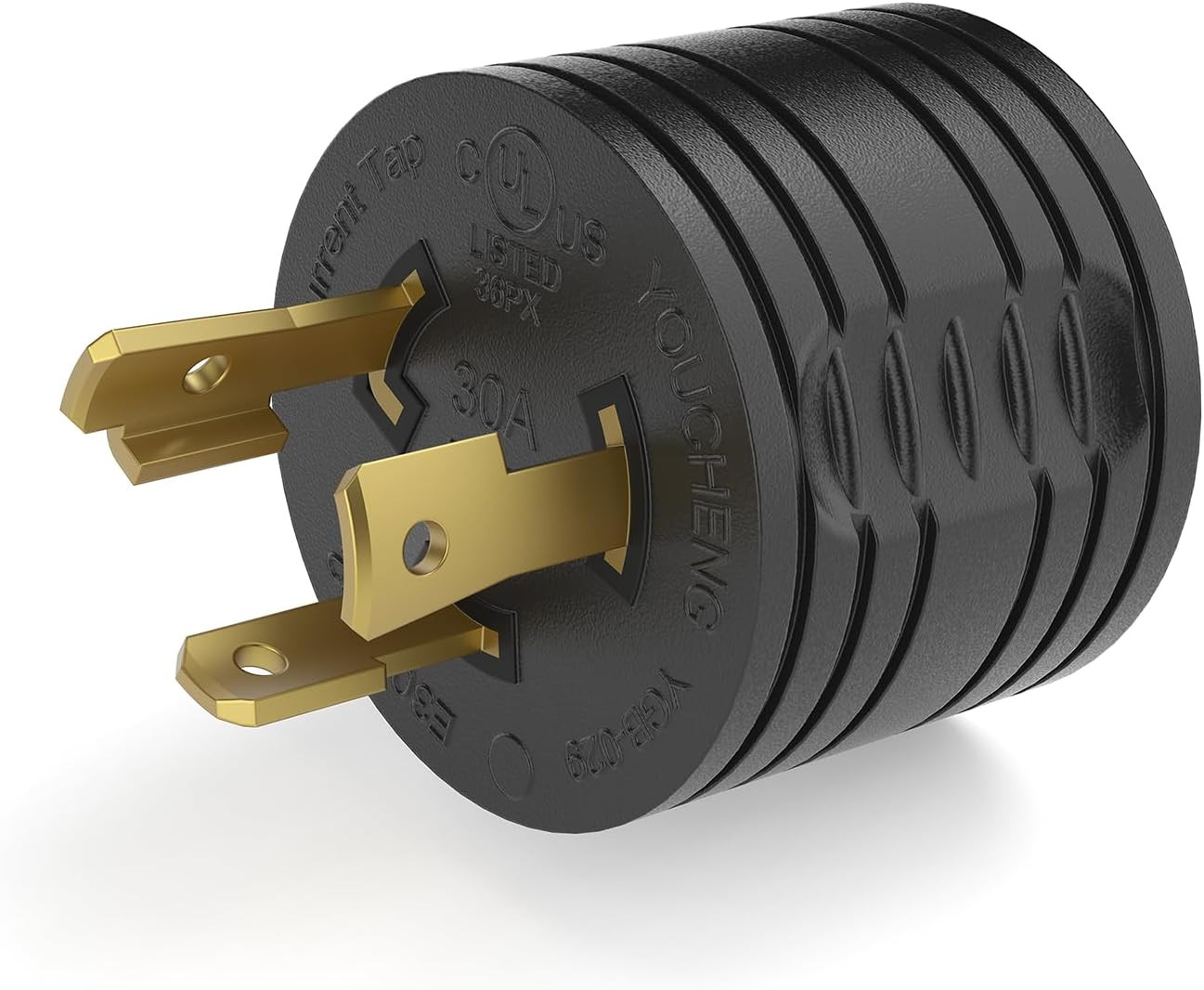 RVGUARD Generator Adapter Plug 3 Prong to RV 30 Amp, NEMA L5-30P to NEMA TT-30R