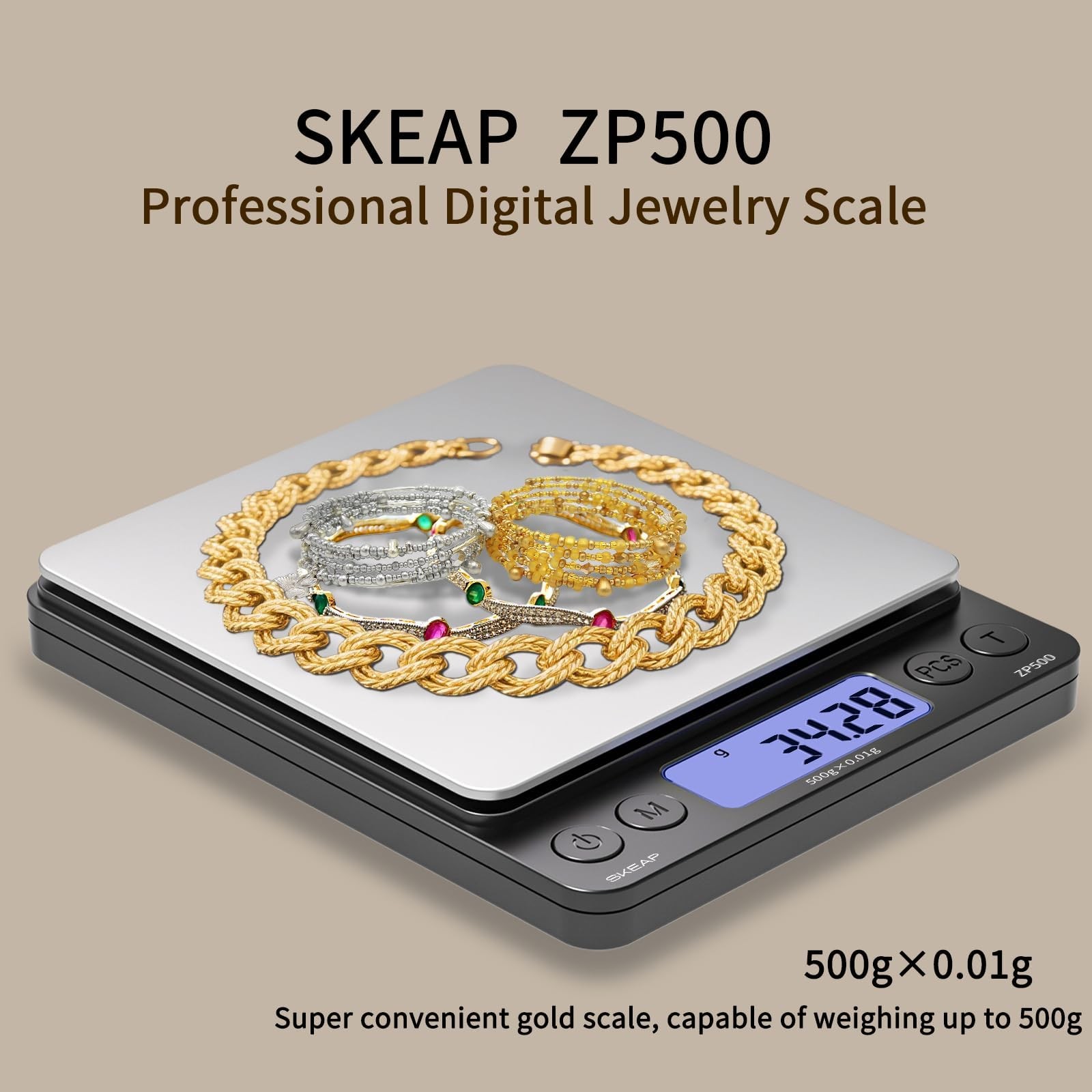 Digital Jewelry Scale – 500g x 0.01g Precision Gold Scale for Jewelers & Coll…