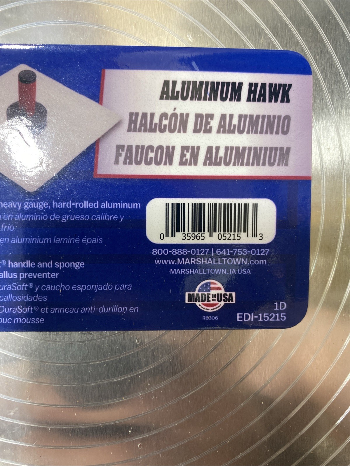 Marshalltown 13 in X 13 in Aluminum Hawk Trowel Durasoft Handle 15215