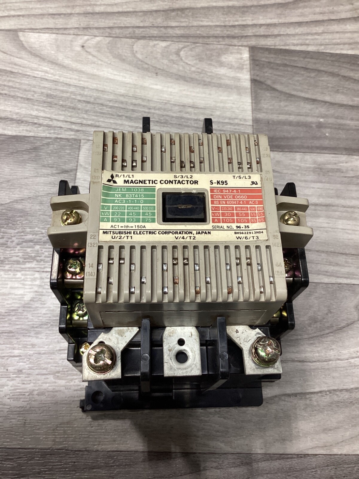 MITSUBISHI MAGNETIC CONTACTOR S-K95 200-240V 50/60hz #120D102PR5