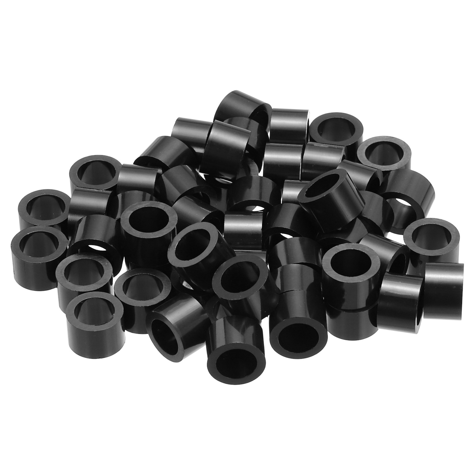 M8 Black ABS Spacer Inner Diameter 0.32″, Outer Diameter 0.47″,L 0.31″, 50Pcs