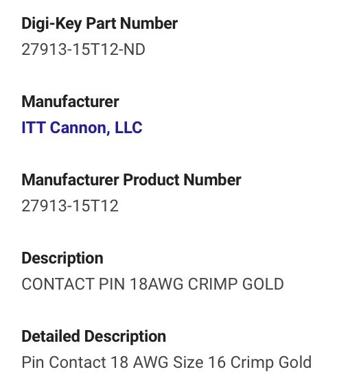 50 X Cannon ITT Veam Pin 27913-15T12 Gold Contacts – Look At Pics For Details