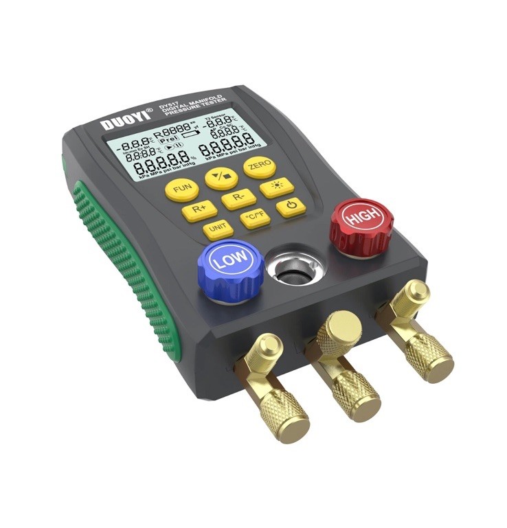 DY517 Refrigeration Digital Manifold Gauge HVAC Vacuum Pressure Temperature Test