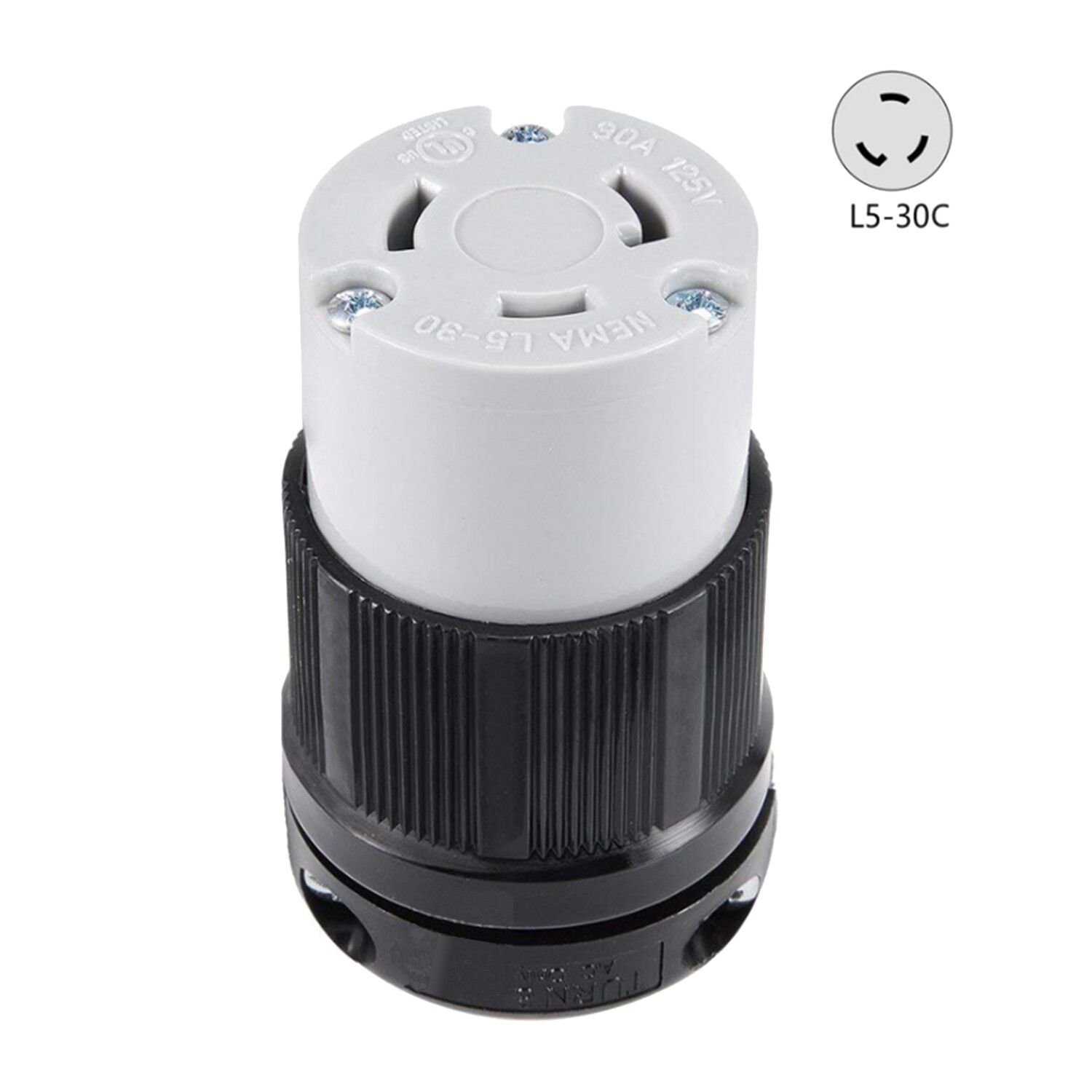 NEMA L5-30C Female Twist Lock 30A 125V 3 Wire Locking Receptacle L5-30 L530