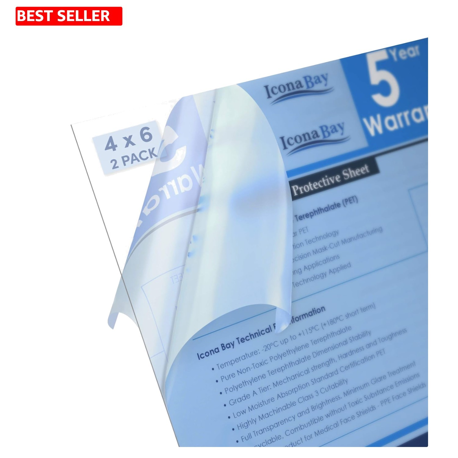 Versatile PET Plastic Sheets 4×6, 2 Pack – Ideal for Picture Frames & Crafts