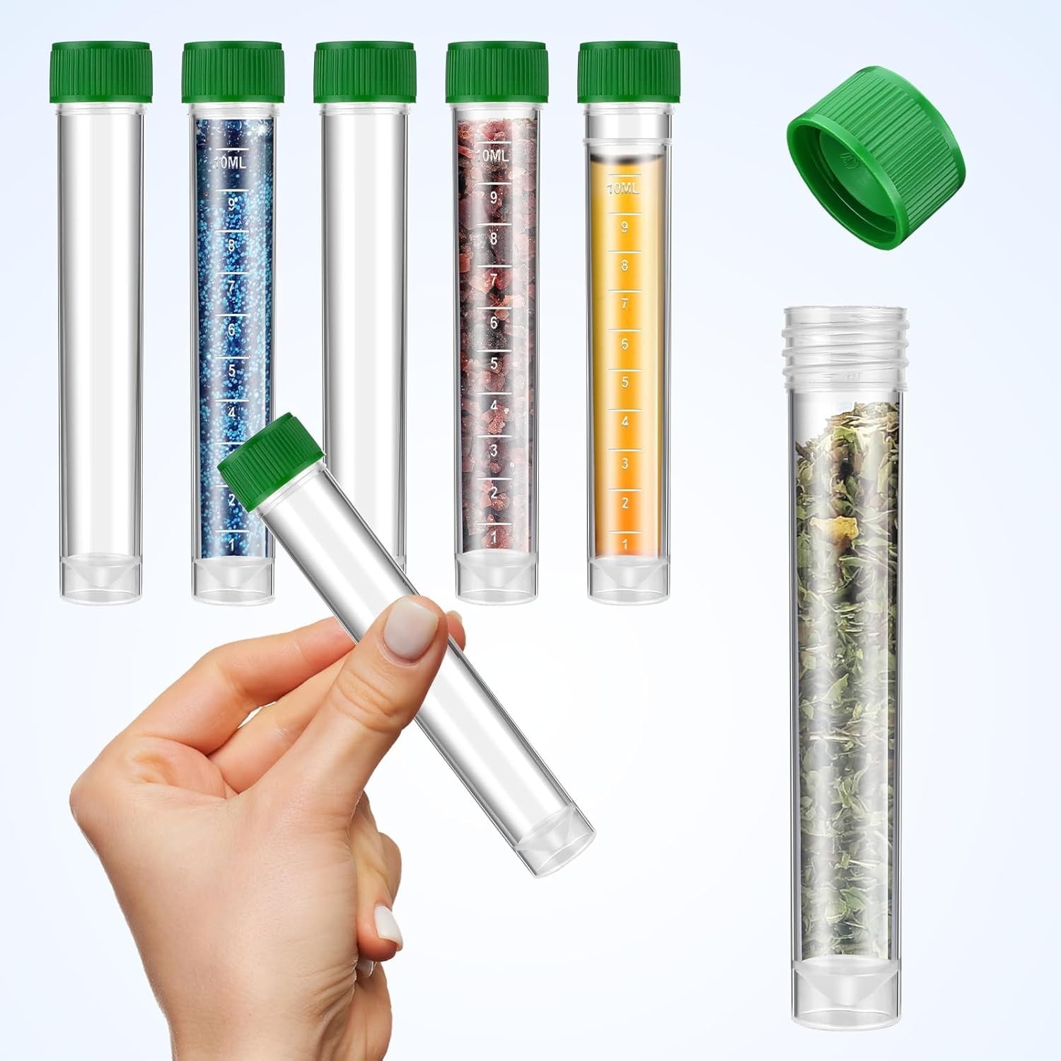 10 Pcs 20ml Clear Vials – Leak-Proof Plastic Sample Tubes for Lab & Personal Use