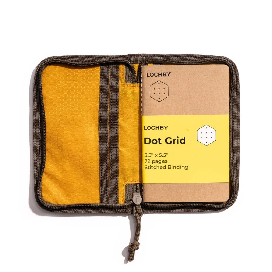 LOCHBY Pocket Journal Brown | Notebook Cover | Water Resistant Waxed Canvas