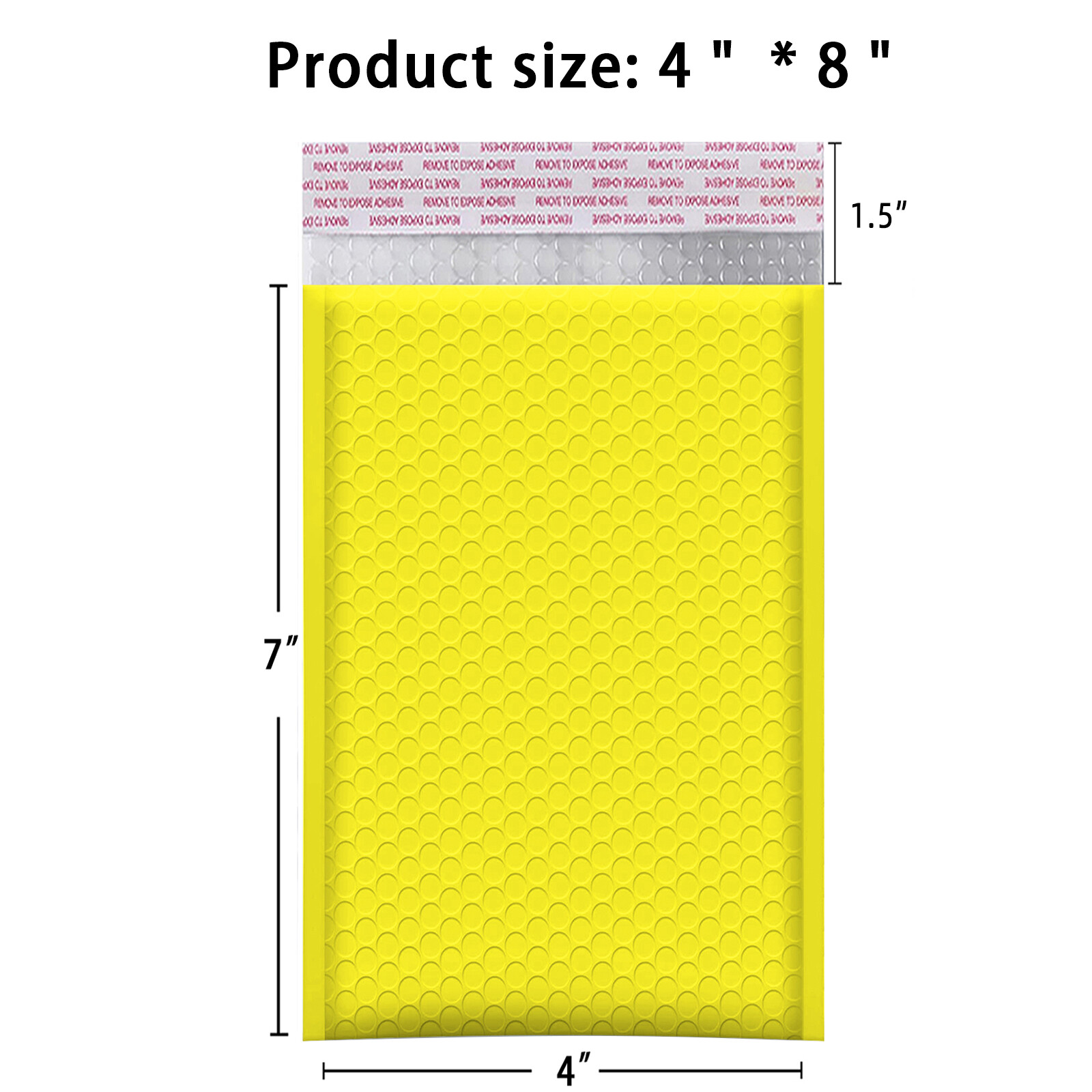 #000 4×8 (4×7) Poly Bubble Mailer Padded Envelope Shipping Bag Yellow 5-1000 Pcs