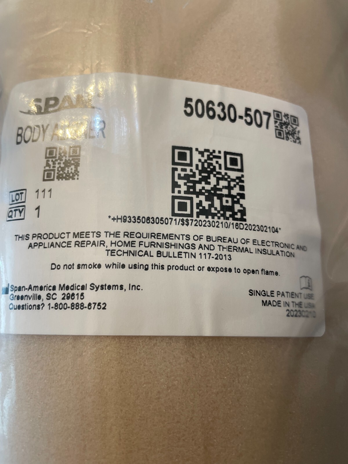 Span Aids America Body Aligner 45 Degree Body Wedge pillow – Model 50630-507
