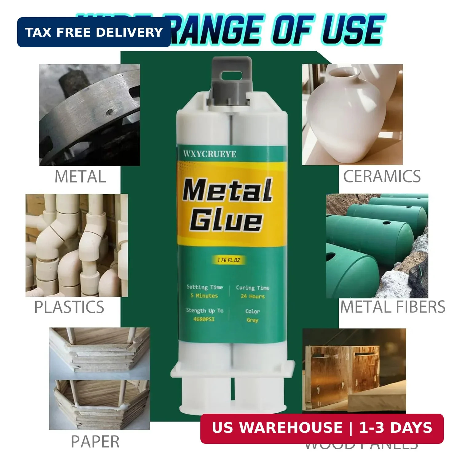Metal Glue Heavy Duty Waterproof, Metal to Metals Adhesive, Liquid Weld, Welding