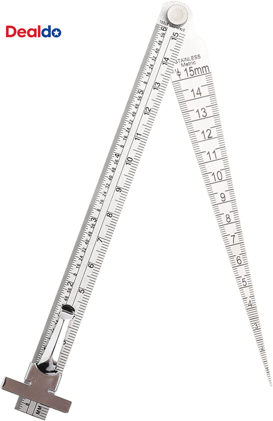 Stainless Steel Welding Taper Gauge Depth Ruler Hole Inspection Tool with Gradua