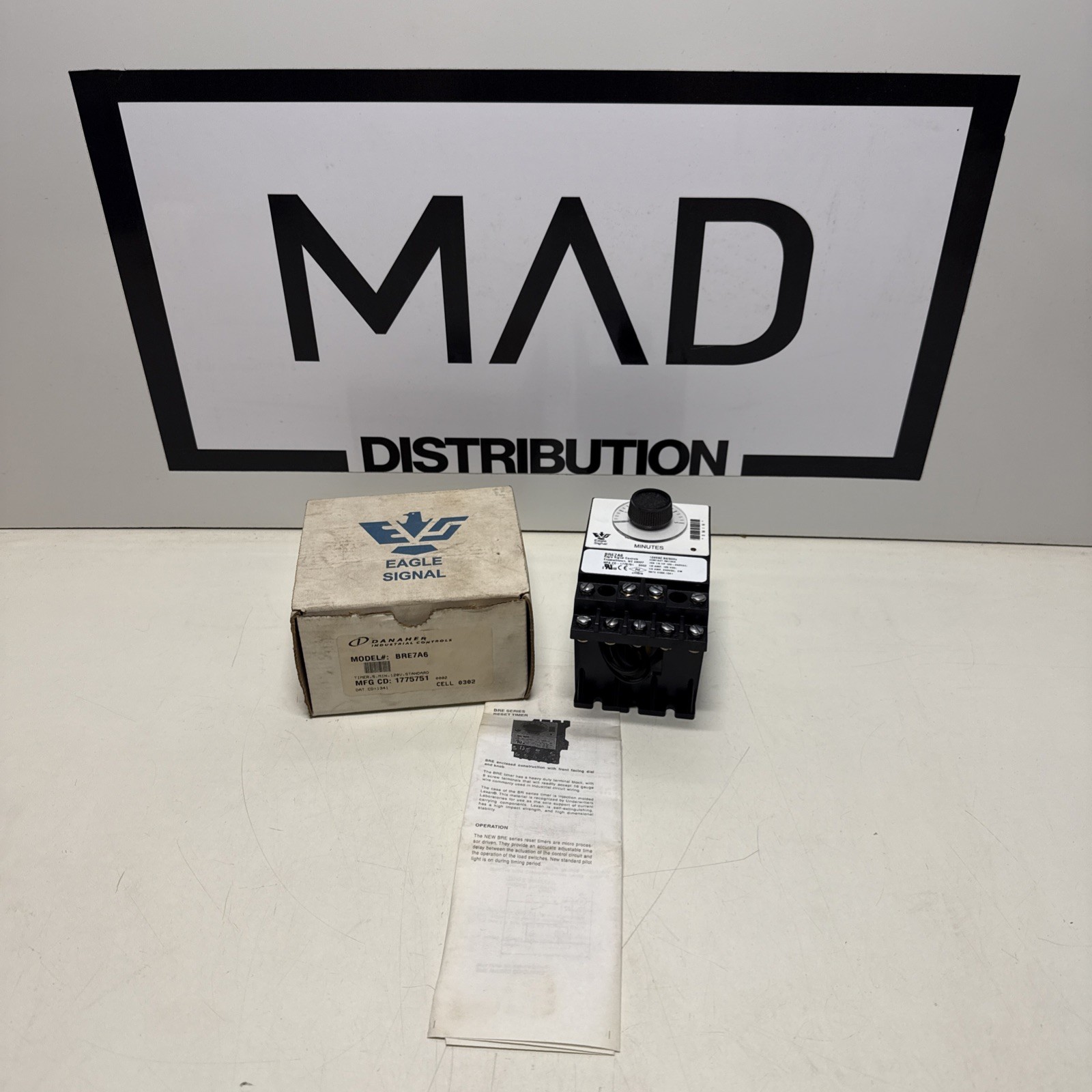 NEW EAGLE SIGNAL BRE7A6 RESET TIMER 0-5MIN 120VAC 50/60HZ 10A 1/4HP
