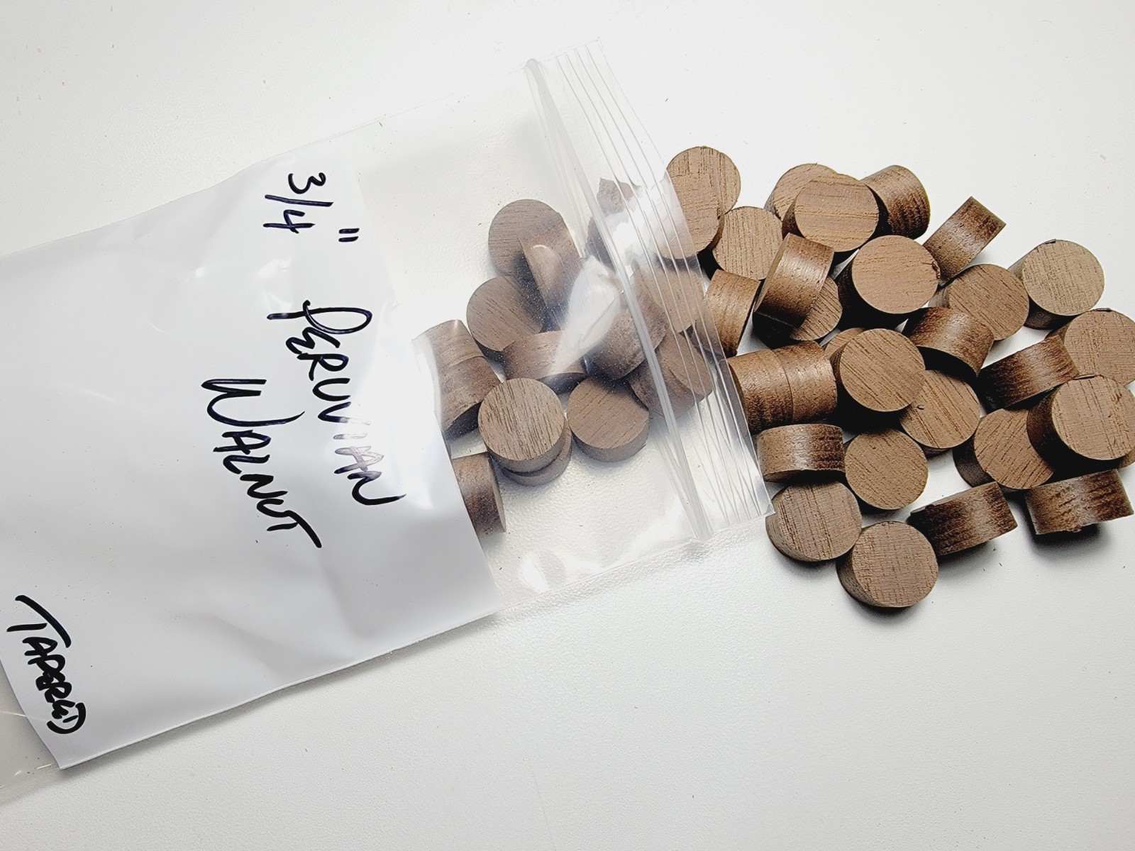 Peruvian Walnut Tapered Wood Plugs, 1/4″, 3/8″, 1/2″, 3/4″ diameters