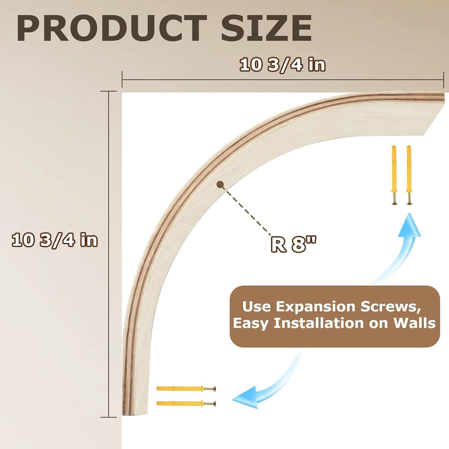 2 Pcs Wooden Doorway Arch Kit for Drywall, DIY Rounded & Half Circle Door Frame
