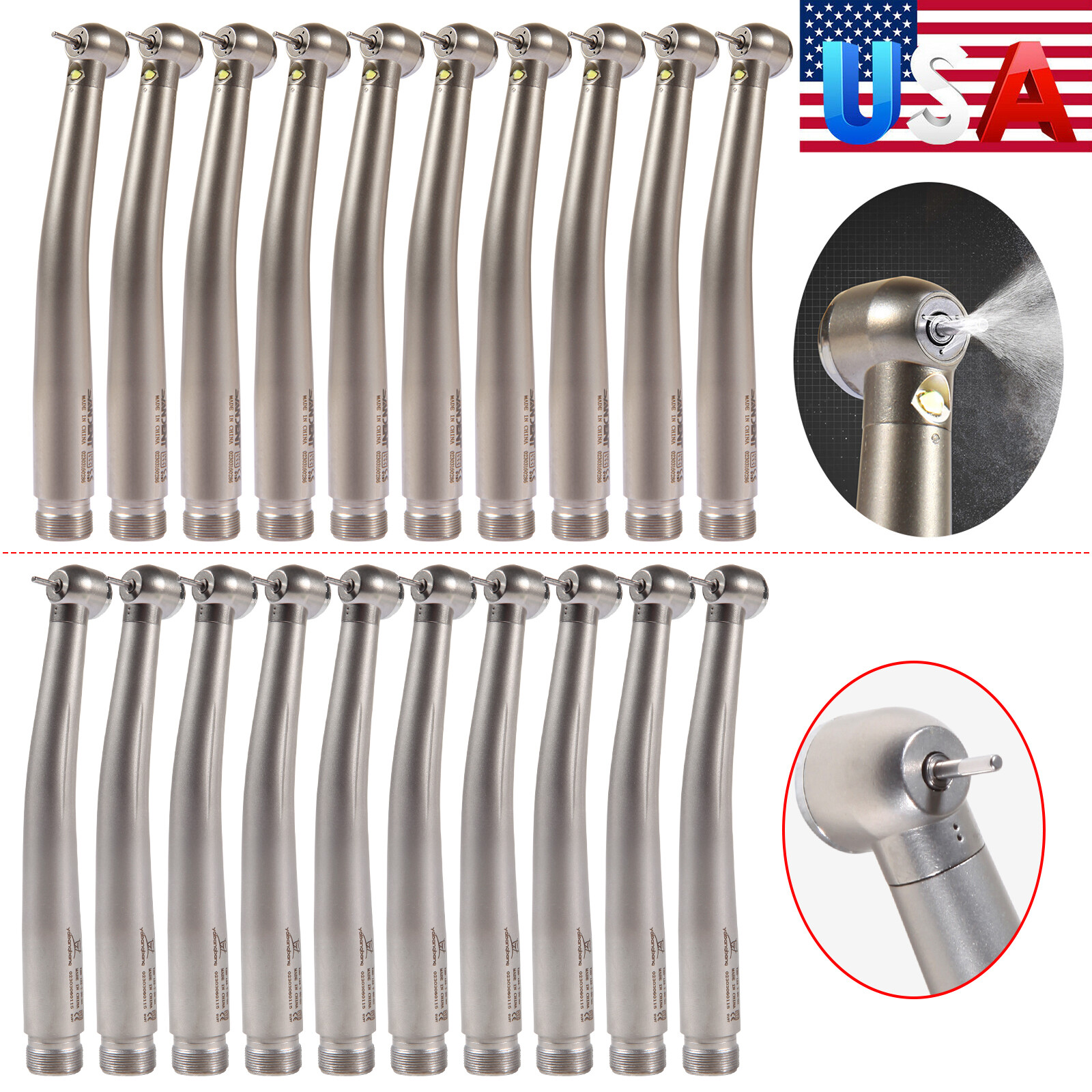 1-10 Yabangbang Dental (LED E-generator) High Speed Handpiece 4/2 Hole NSK Style
