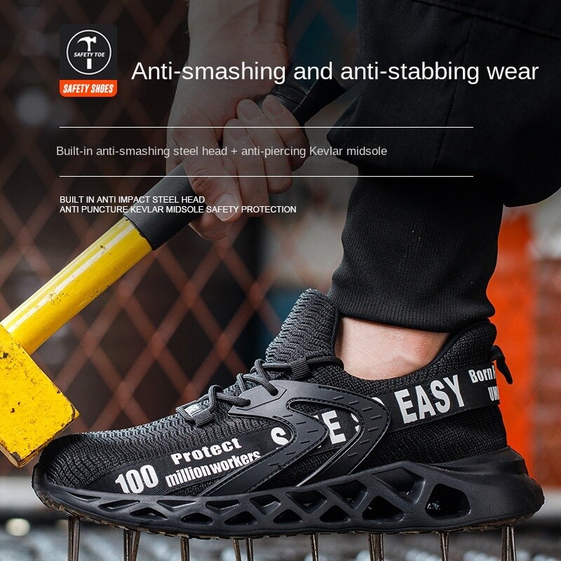 Safety Shoes Mens Work Shoes Steel Toe Cap Lightweight Walking Protective Shoes F311