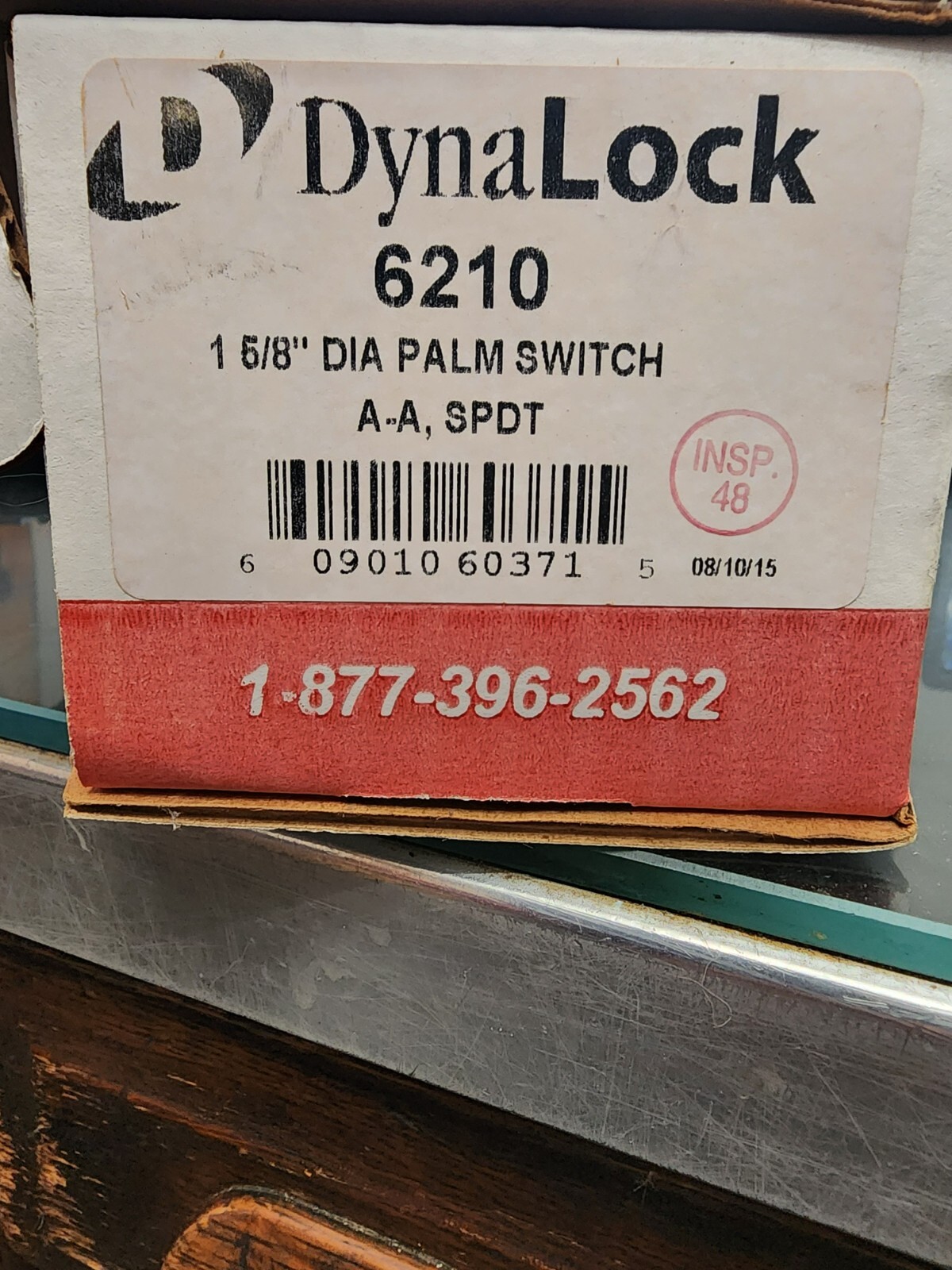 Dynalock 6290 Palm Switch, Red Plastic Mushroom Button, Time Delay, PUSH TO EXIT