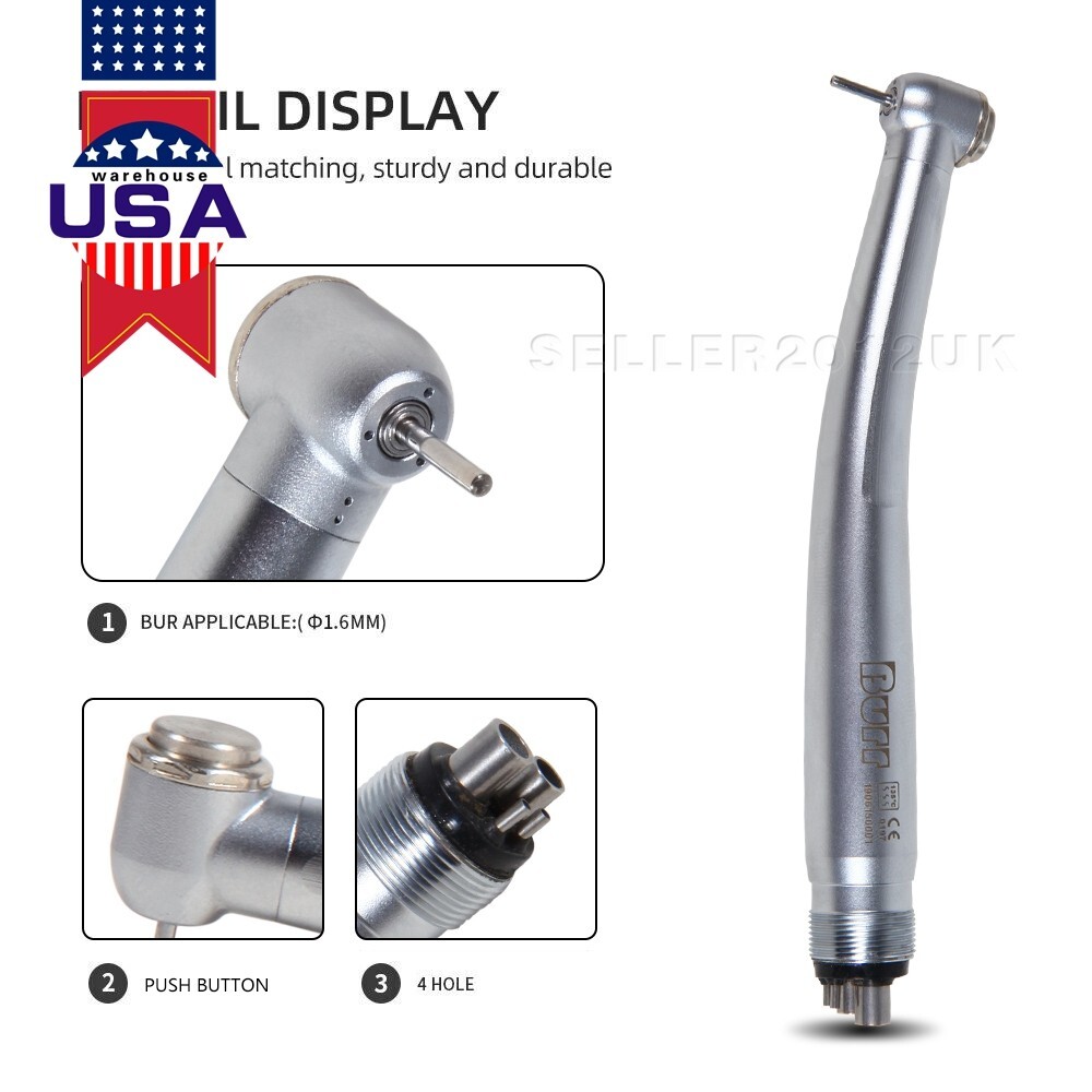 Dental Standard High Speed Handpiece 4 Holes Push Button Midwest