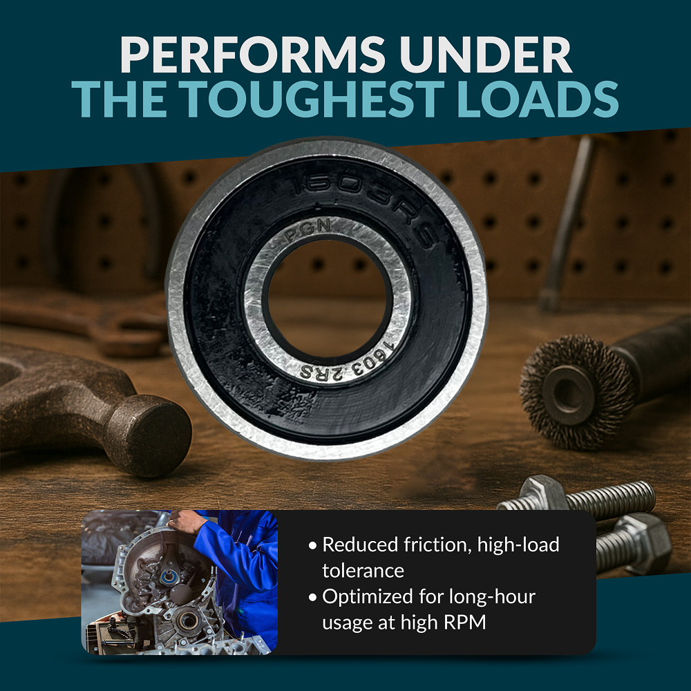 PGN (10 Pack) 1604-2RS Bearing – Lubricated Chrome Steel Sealed Ball Bearing
