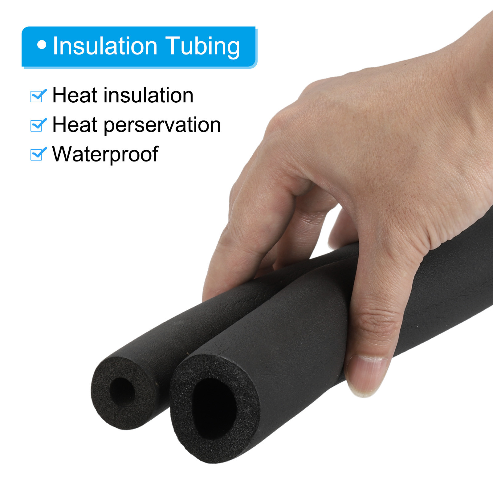 1″(25mm) ID x 6Ft x 0.35″ Pipe Insulation Foam Tube Pipe Cover Wrap Roll
