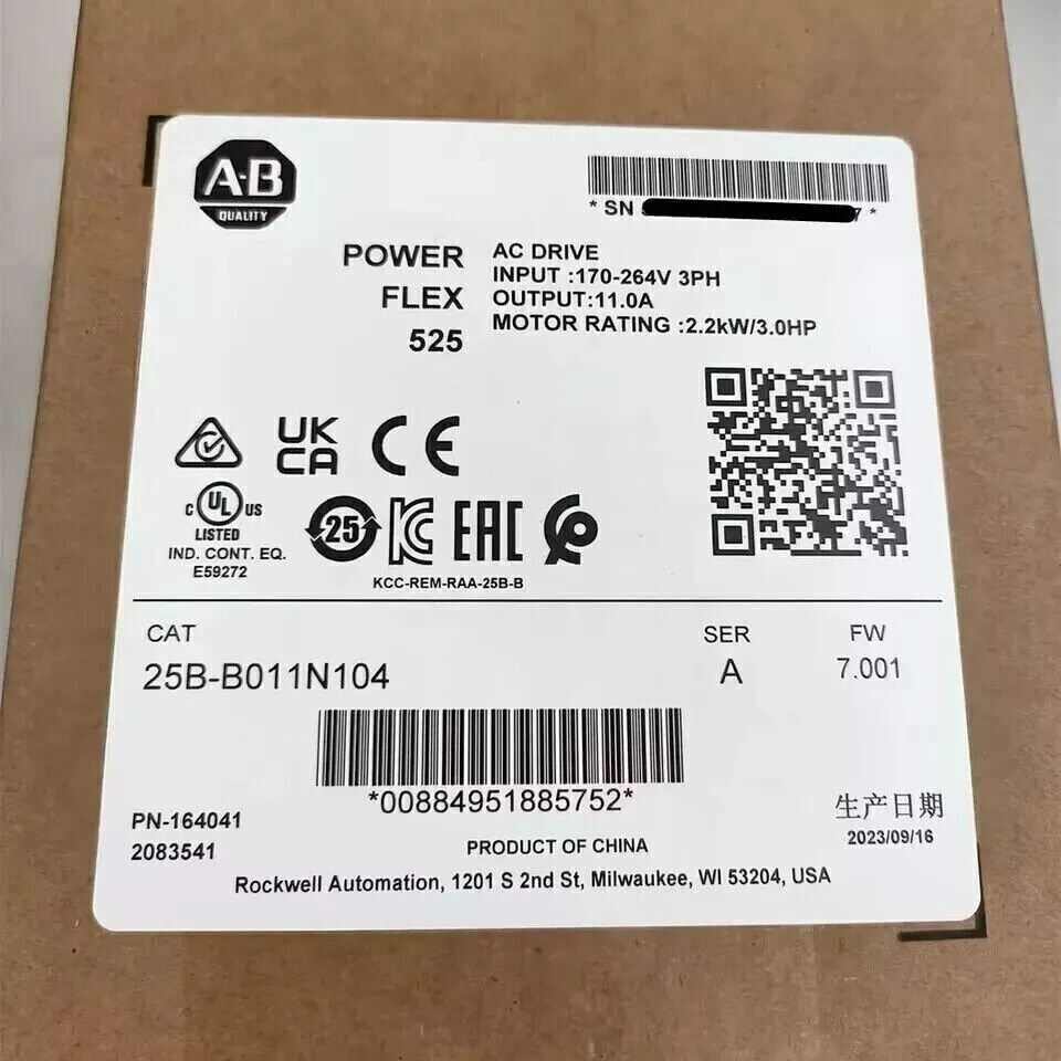 Allen-Bradley 25B-B011N104 AB 25BB011N104 PowerFlex 525 2.2kw 3HP AC Drive