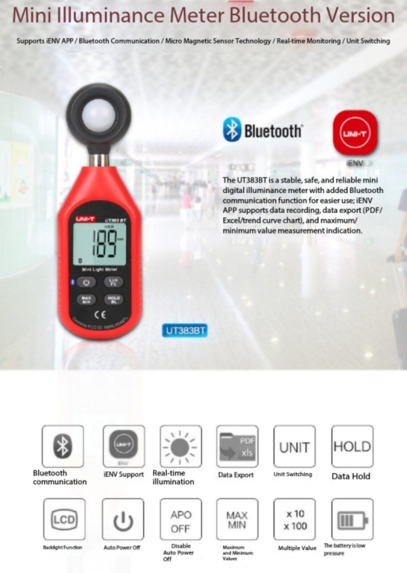 Mini Lux Meter, Digital Lux Meter, Brightness Photometer, Sound Level Meter