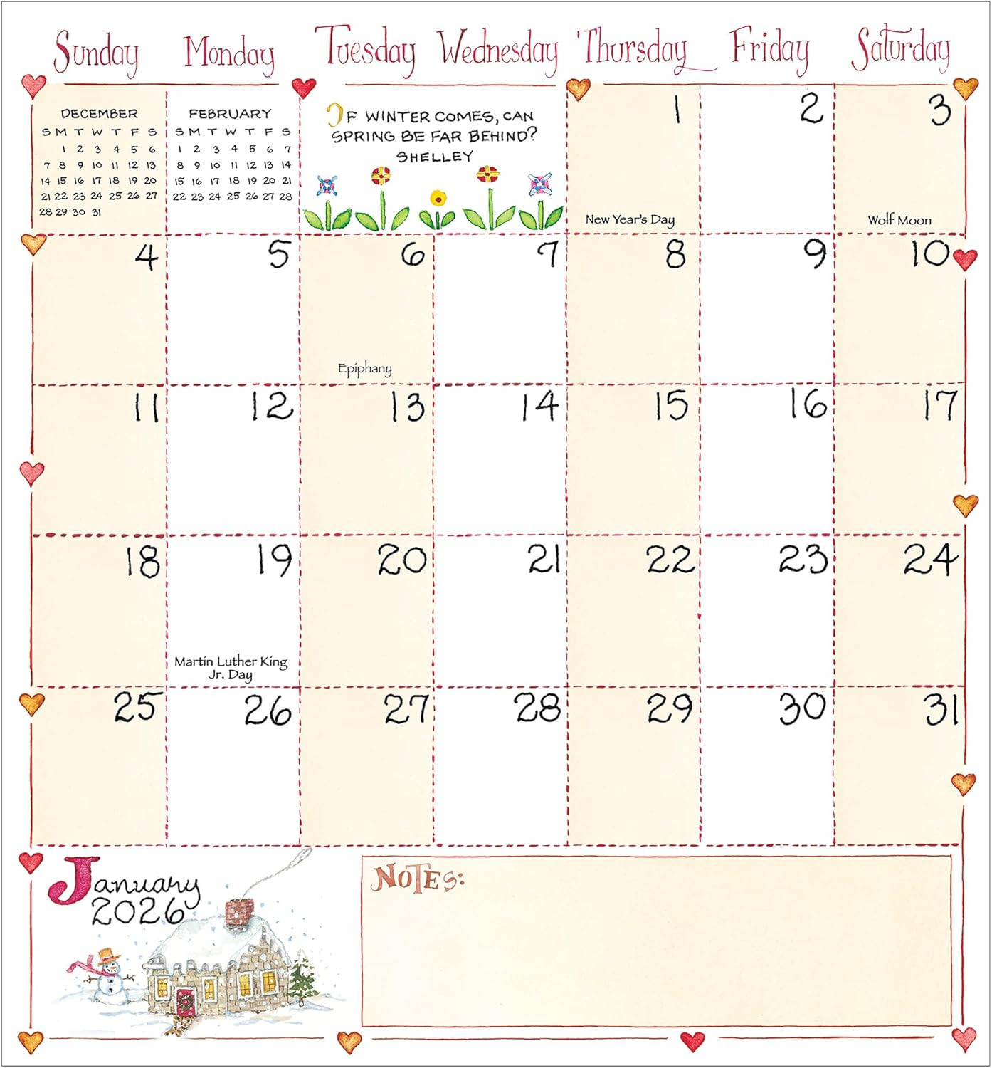 TF Publishing 2026-2027 Susan Branch Small Monthly Pocket Planner with 2 Page La