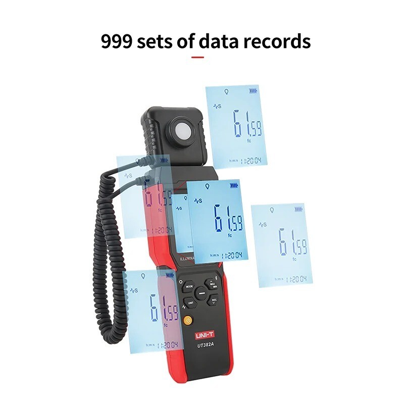 UNI-T Digital Illuminometer 400000 Lx Light Meter Photometer Bluetooth UT382A