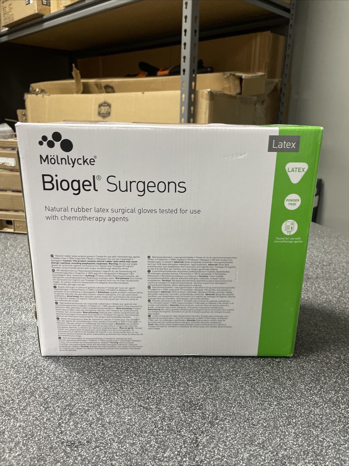 Molnlycke 30485 SZ 8.5 Latex Biogel Surgeon Gloves Box of 50 Exp 2025-02-28