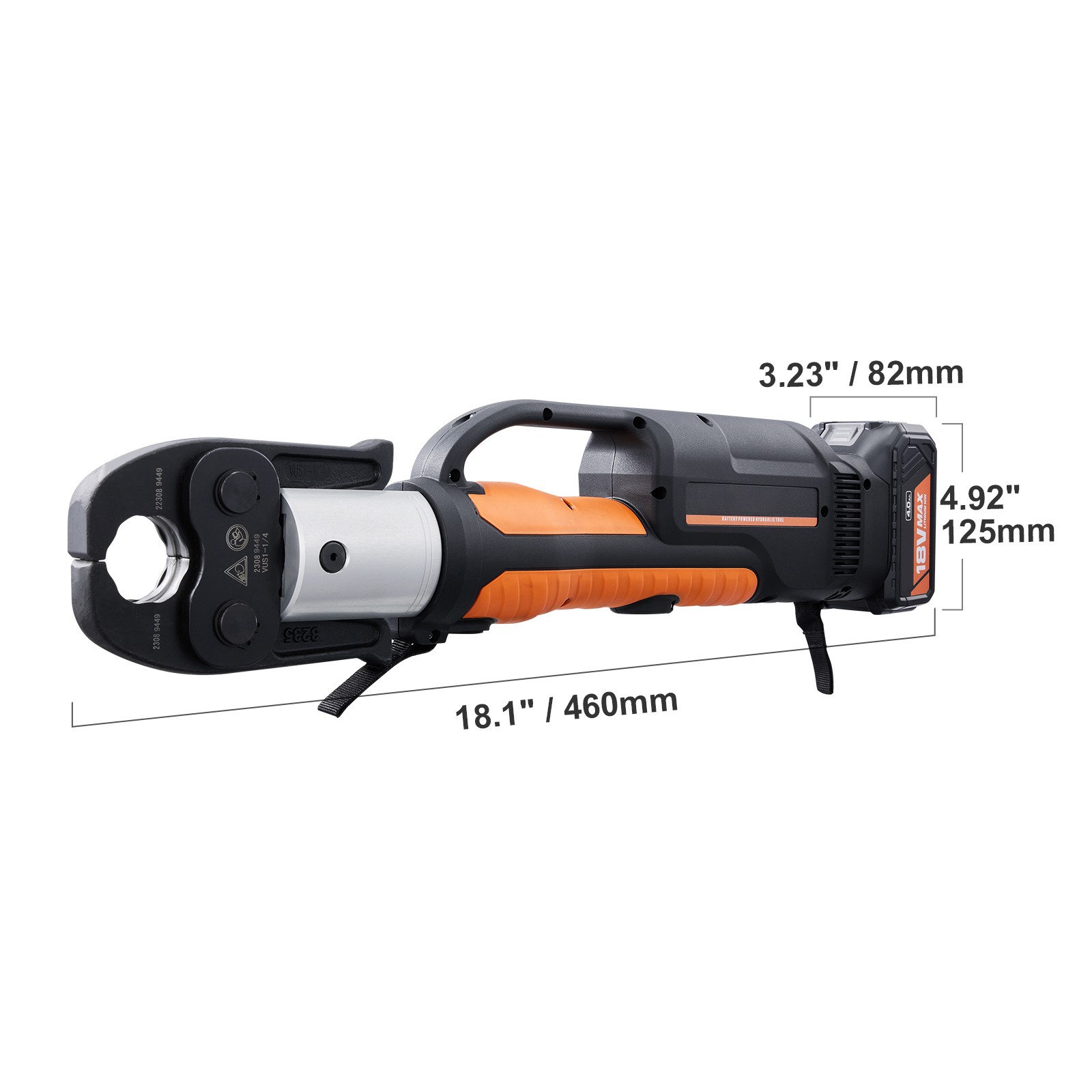 VEVOR Pro Press Tool 18V with 6 Pro Press Jaws 2pcs 4AH Battery Fast Charger