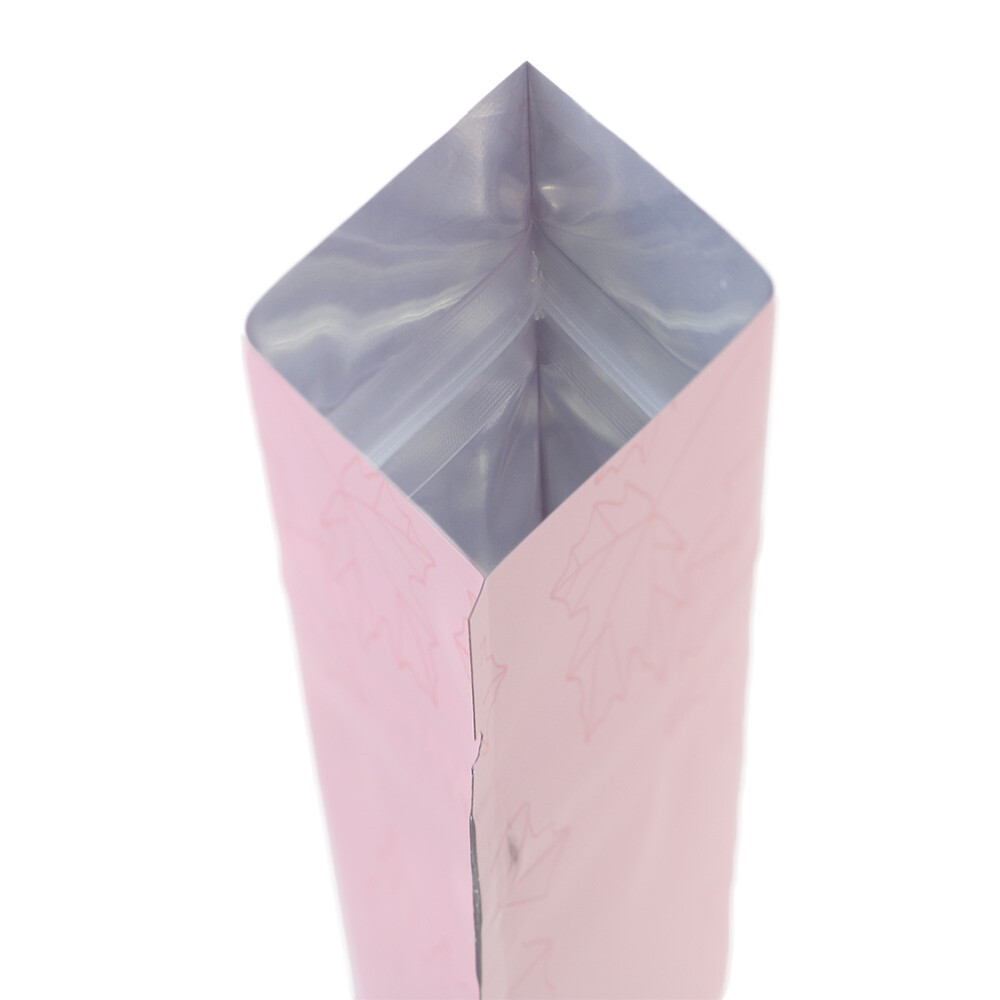 Pink Maple Leaves Aluminum Flat QuickQlick™ Bags 10 x 15 cm – Multi Quantity