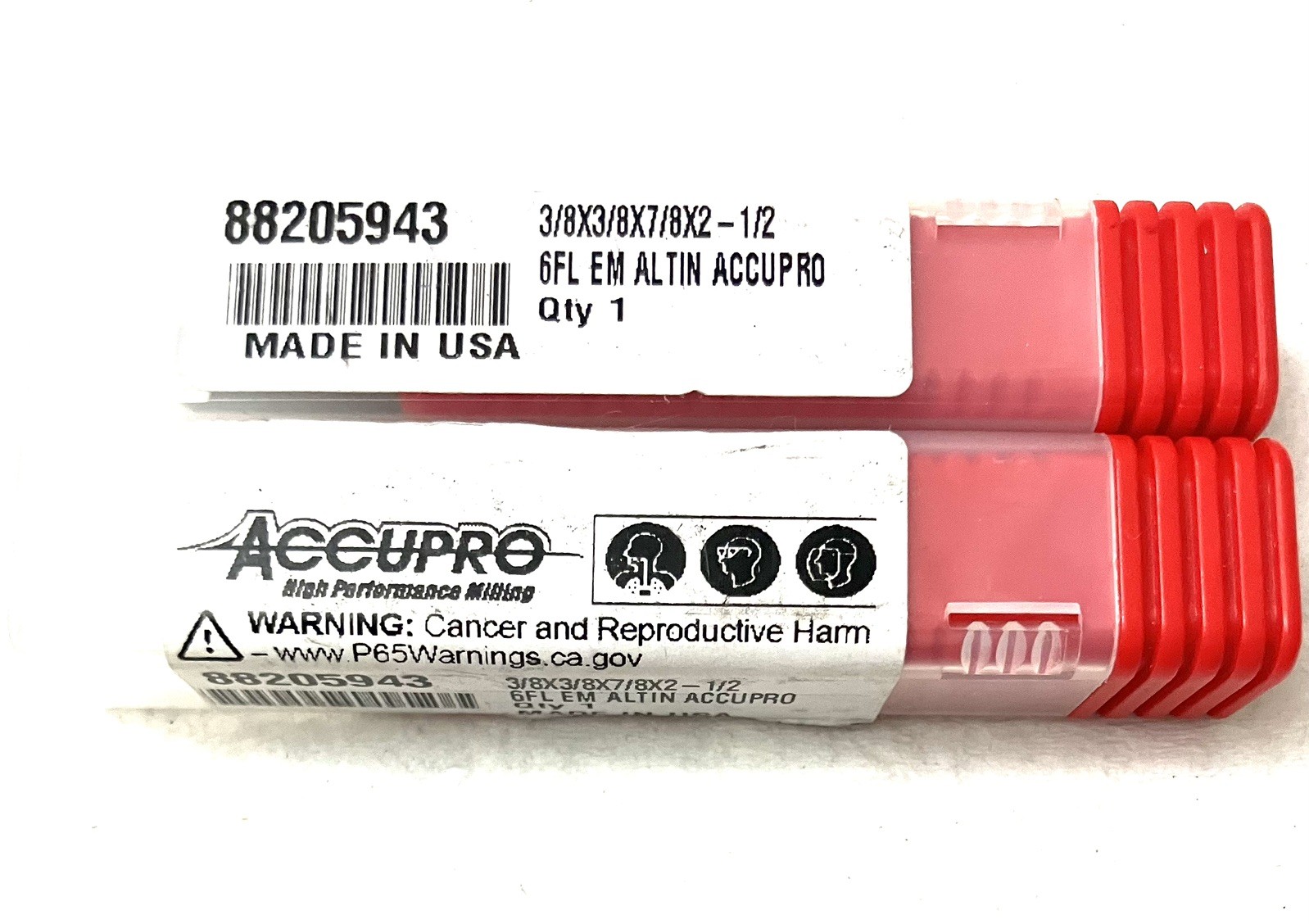 Accupro 3/8″ 6FL Square End Mill Solid Carbide AlTiN 7/8″LOC 88205943 NEW